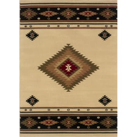 Sphinx By Oriental Weavers Area Rugs, Hudson 087I1 4X6 Rectangle - Beige/ Green-Polypropylene H087I1117165ST